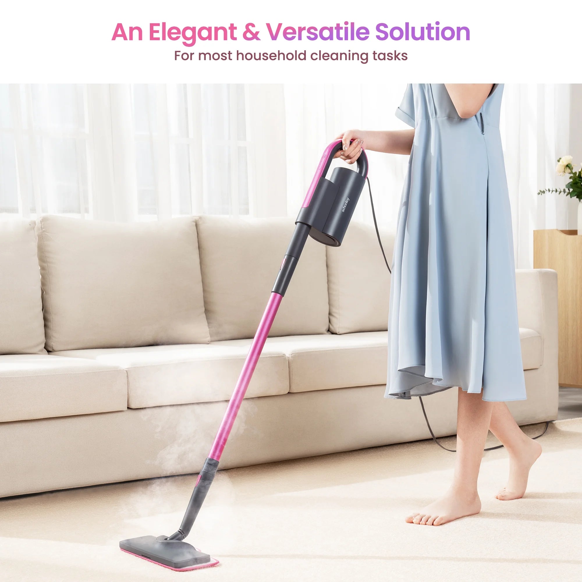 18-In-1 Steam Mop with Detachable Handheld Steamer & Washable Pads