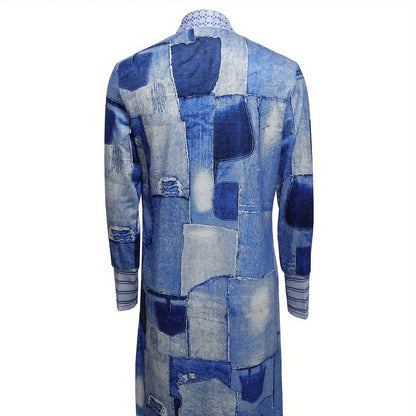 Women's Jacket Color Block Long Outer Sleeve Cardigan Casual Coat Open Front Coat Versatile Coat