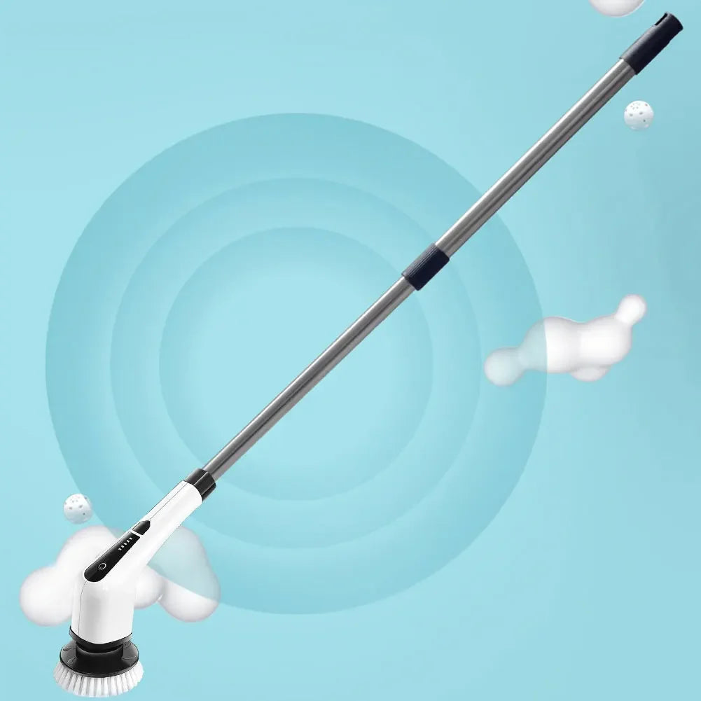 Cordless Power Scrubber 7 in 1 Multipurpose Electric Spin Cleaner with 8 Replacement Brush Heads Rotatable for Bathroom Tub Tile