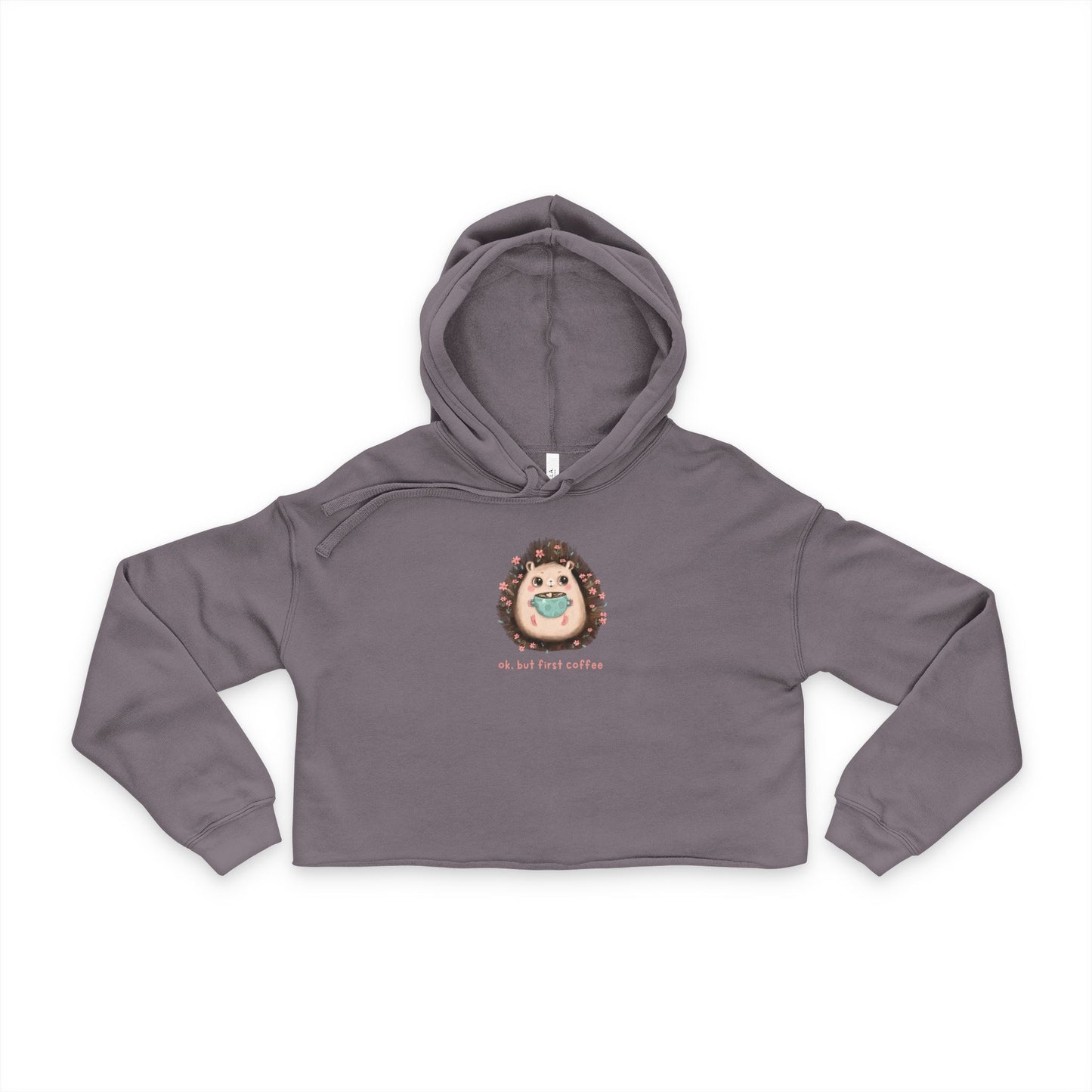 Cute Hedgehog Women's Cropped Hoodie, Cozy Layer, Gift for Her, Trendy Casual Wear, Birthday, Animal Lover Apparel