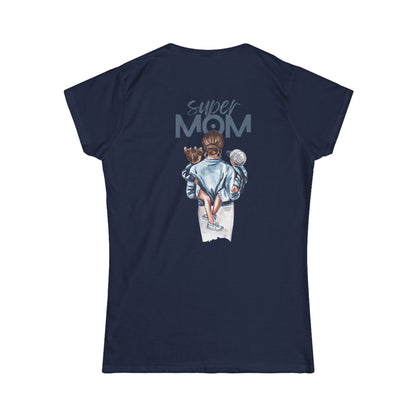 Super Mom Women's Softstyle Tee, Gift for Mothers Day, Casual Tee, Mom Life Apparel, Family Love Shirt