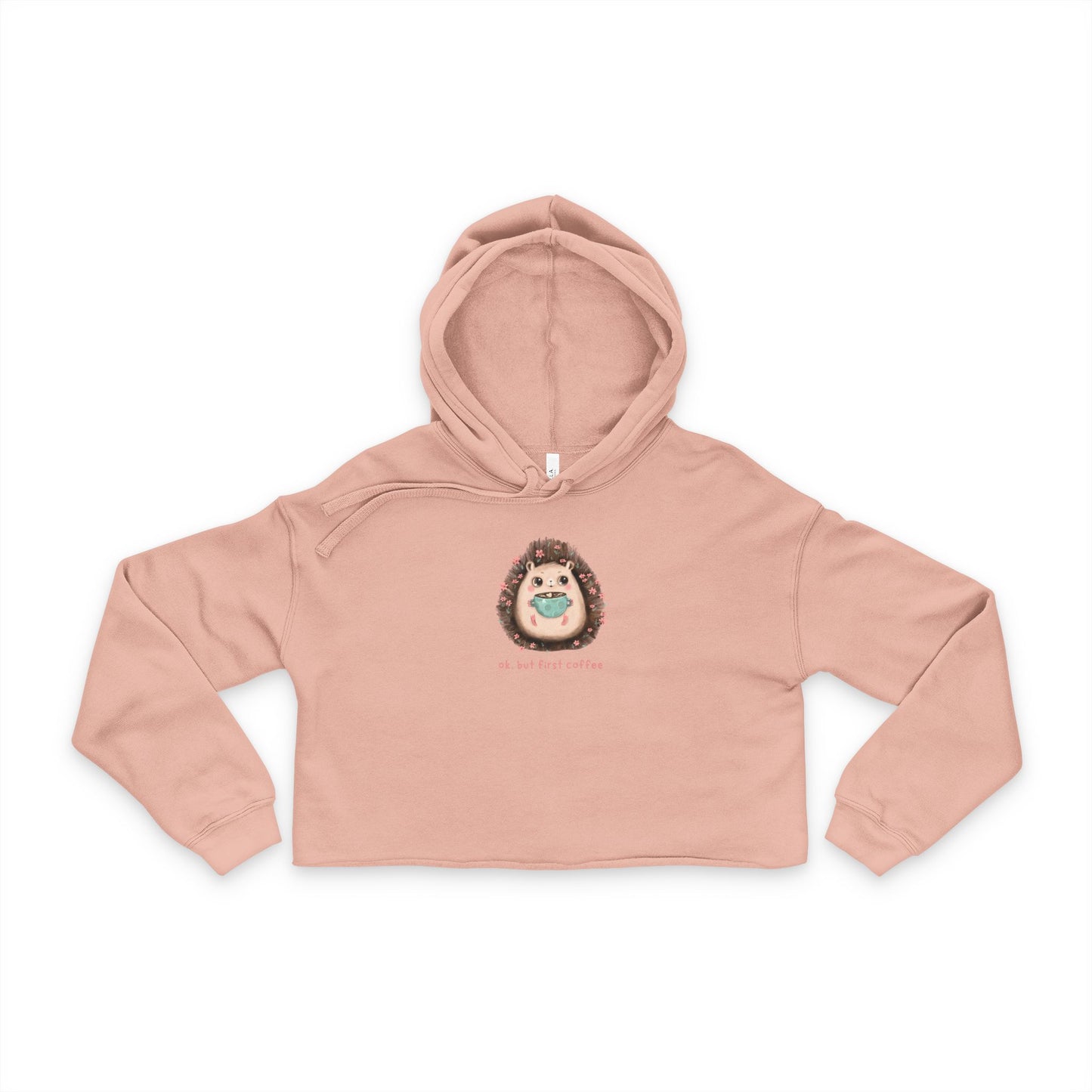 Cute Hedgehog Women's Cropped Hoodie, Cozy Layer, Gift for Her, Trendy Casual Wear, Birthday, Animal Lover Apparel