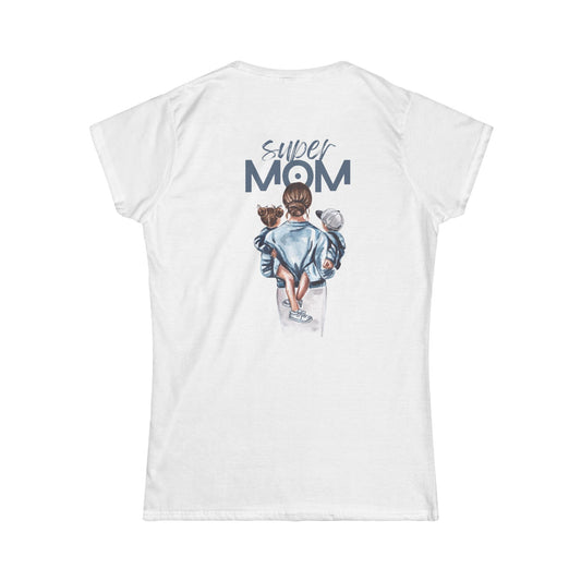Super Mom Women's Softstyle Tee, Gift for Mothers Day, Casual Tee, Mom Life Apparel, Family Love Shirt