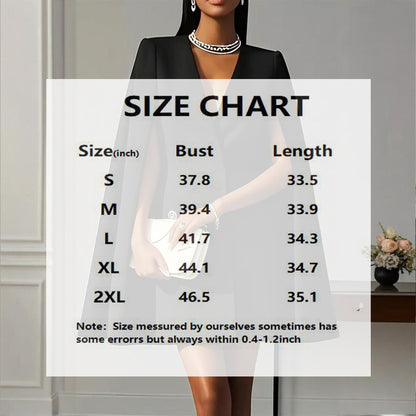 Women's Elegant Solid Color V Neck Double-Breasted Cape Blazer Dress Spring & Summer Party Banquet Outfit