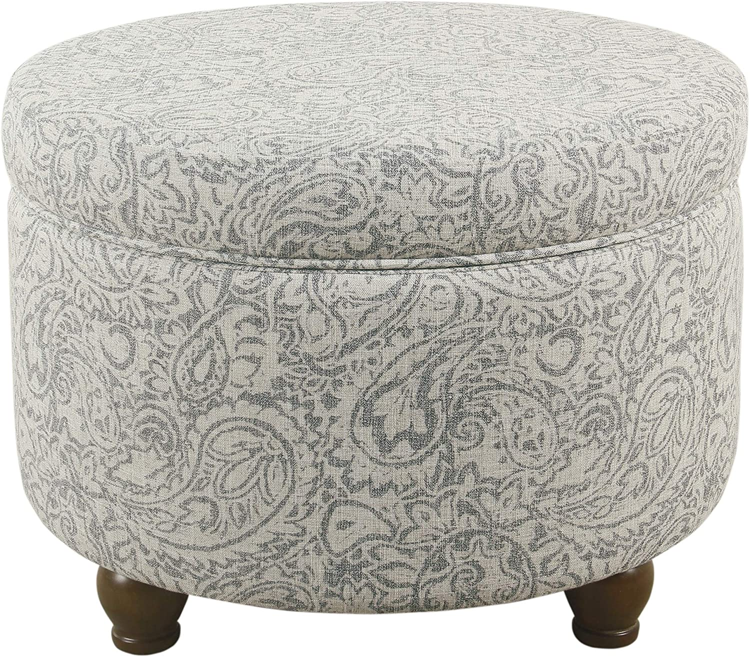 Upholstered round Storage Ottoman