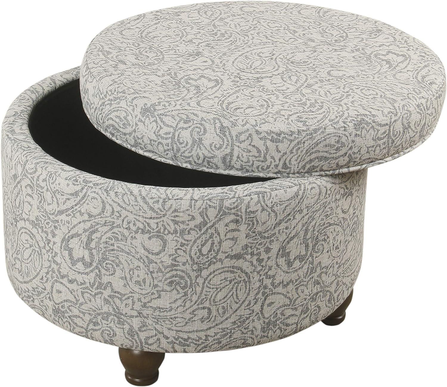 Upholstered round Storage Ottoman